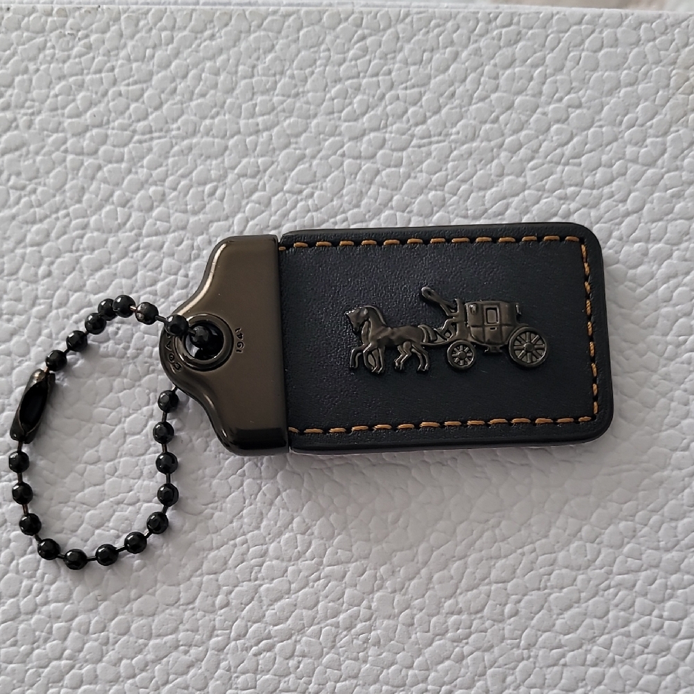 Coach 1941  Black Leather Tag with Carriage Design